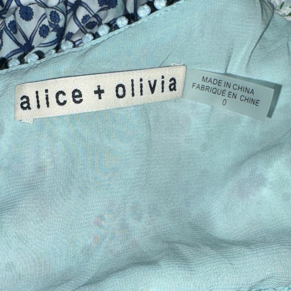 Alice + Olivia Crawford Floral Print Puff Sleeve Sweetheart Neck Mini Dress - 0 - Picture 14 of 16